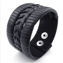 Skillful Manufacture Delicate Colors Reliable Quality Titanium Leather Bangle