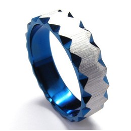 6mm Unisex Blue Titanium Ring 18440