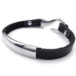 Sophisticated Technology Delicate Colors Excellent Quality Titanium Leather Bangle