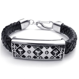 Deft Design Delicate Colors Reliable Quality Titanium Leather Bangle