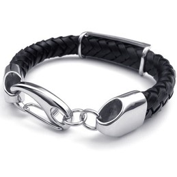 Deft Design Delicate Colors Reliable Quality Titanium Leather Bangle