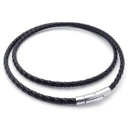 Rational Construction Color Brilliancy Stable Quality Titanium Leather Necklace