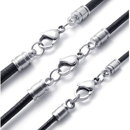 Finely Processed Delicate Colors Excellent Quality Titanium Leather Necklace