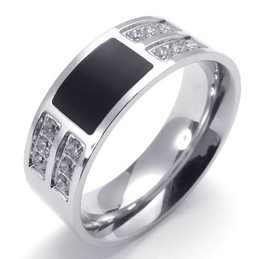 Beautiful Design Color Brilliancy to Have a Long Story Titanium Ring