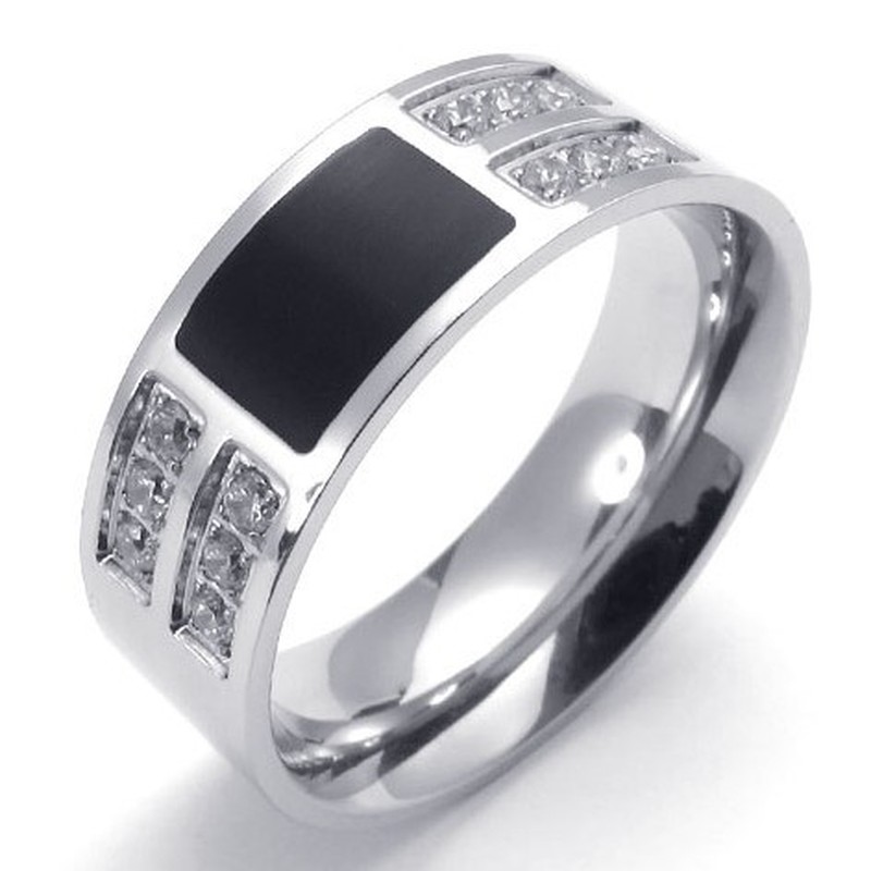 Beautiful Design Color Brilliancy to Have a Long Story Titanium Ring