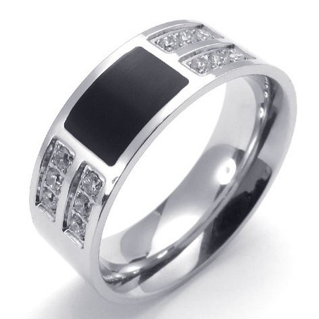 Beautiful Design Color Brilliancy to Have a Long Story Titanium Ring
