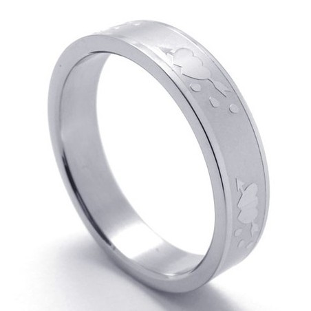 Finely Processed Color Brilliancy to Enjoy High Reputation at Home and Abroad Titanium Ring