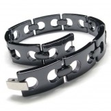 Ceramic 12mm Wide Mens Black Bracelet 15977