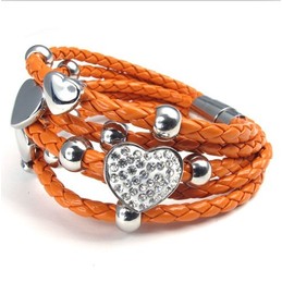 Beautiful Design Beautiful in Colors Reliable Quality Stainless Leather Bracelet