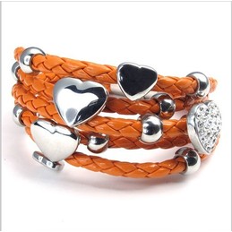 Beautiful Design Beautiful in Colors Reliable Quality Stainless Leather Bracelet