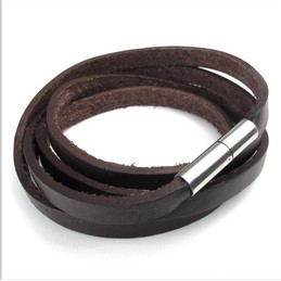 Deft Design Delicate Colors Reliable Quality Titanium Leather Bracelet