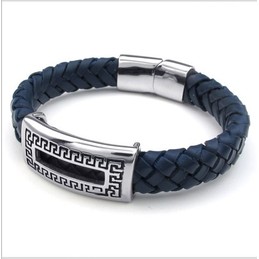 Deft Design Delicate Colors Reliable Quality Titanium Leather Bracelet