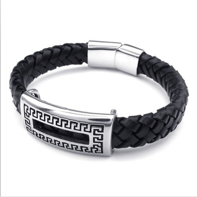 Deft Design Delicate Colors Reliable Quality Titanium Leather Bracelet