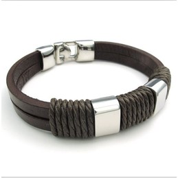 Deft Design Delicate Colors Reliable Quality Titanium Leather Bracelet