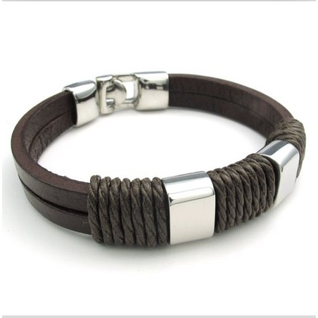 Deft Design Delicate Colors Reliable Quality Titanium Leather Bracelet