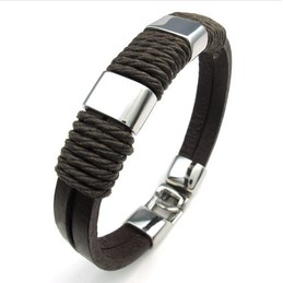 Deft Design Delicate Colors Reliable Quality Titanium Leather Bracelet