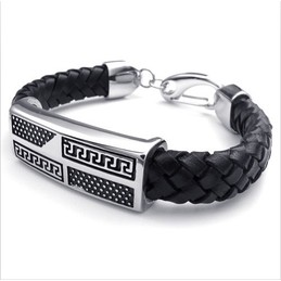 Deft Design Delicate Colors Superior Quality Titanium Leather Bracelet