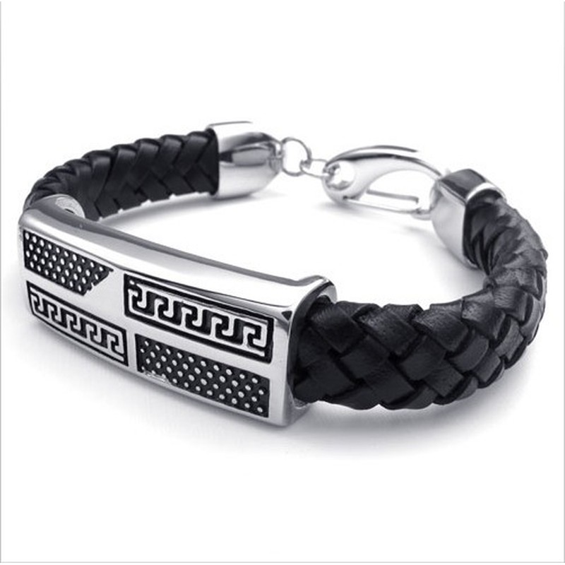 Deft Design Delicate Colors Superior Quality Titanium Leather Bracelet