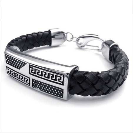 Deft Design Delicate Colors Superior Quality Titanium Leather Bracelet