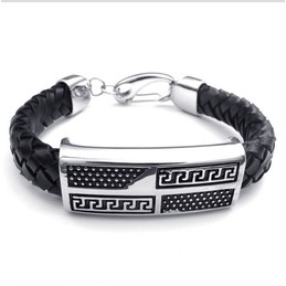 Deft Design Delicate Colors Superior Quality Titanium Leather Bracelet