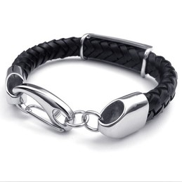 Attractive Design Delicate Colors Excellent Quality Titanium Leather Bracelet