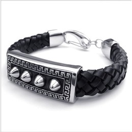 Deft Design Delicate Colors Reliable Quality Titanium Leather Bracelet