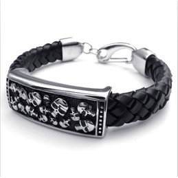 Deft Design Delicate Colors Reliable Quality Titanium Leather Bracelet