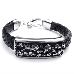 Deft Design Delicate Colors Reliable Quality Titanium Leather Bracelet