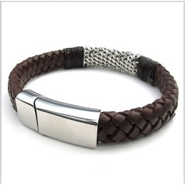 Deft Design Delicate Colors Reliable Quality Titanium Leather Bracelet