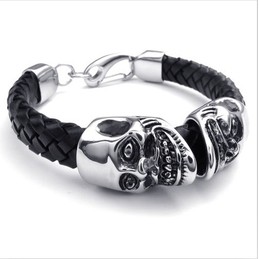 Modern Design Delicate Colors Reliable Quality Titanium Leather Bracelet