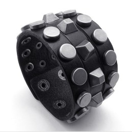 Modern Design Delicate Colors Excellent Quality Titanium Leather Bracelet