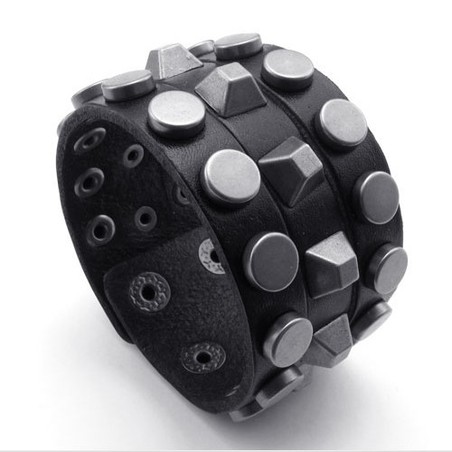 Modern Design Delicate Colors Excellent Quality Titanium Leather Bracelet