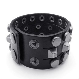Modern Design Delicate Colors Excellent Quality Titanium Leather Bracelet