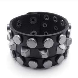 Modern Design Delicate Colors Excellent Quality Titanium Leather Bracelet