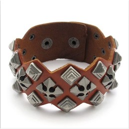 Modern Design Delicate Colors Excellent Quality Titanium Leather Bracelet