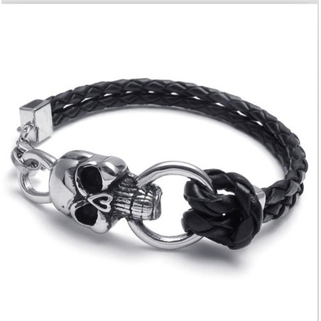 Deft Design Delicate Colors Stable Quality Titanium Leather Bracelet