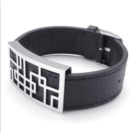Attractive Design Delicate Colors Reliable Quality Titanium Leather Bracelet