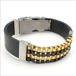 Attractive Design Beautiful in Colors Excellent Quality Titanium leather Bracelet