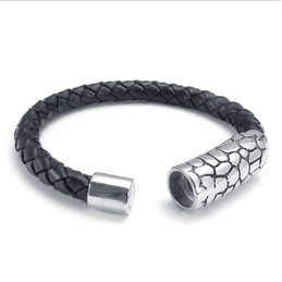 Modern Design Delicate Colors Reliable Quality Titanium Leather Bracelet