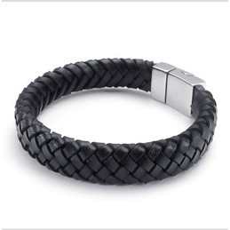 Deft Design Delicate Colors Stable Quality Titanium Leather Bracelet