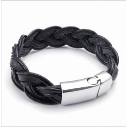 Deft Design Delicate Colors Stable Quality Titanium Leather Bracelet