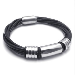 Skillful Manufacture Delicate Colors Reliable Quality Titanium Leather Bracelet
