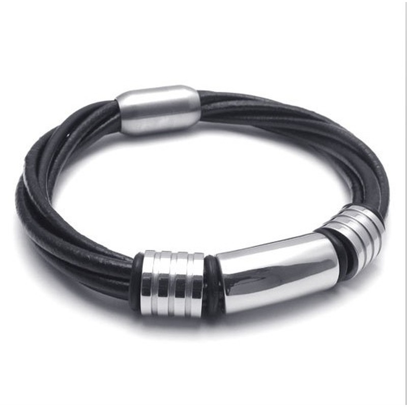 Skillful Manufacture Delicate Colors Reliable Quality Titanium Leather Bracelet