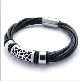 Deft Design Delicate Colors Reliable Quality Titanium Leather Bracelet