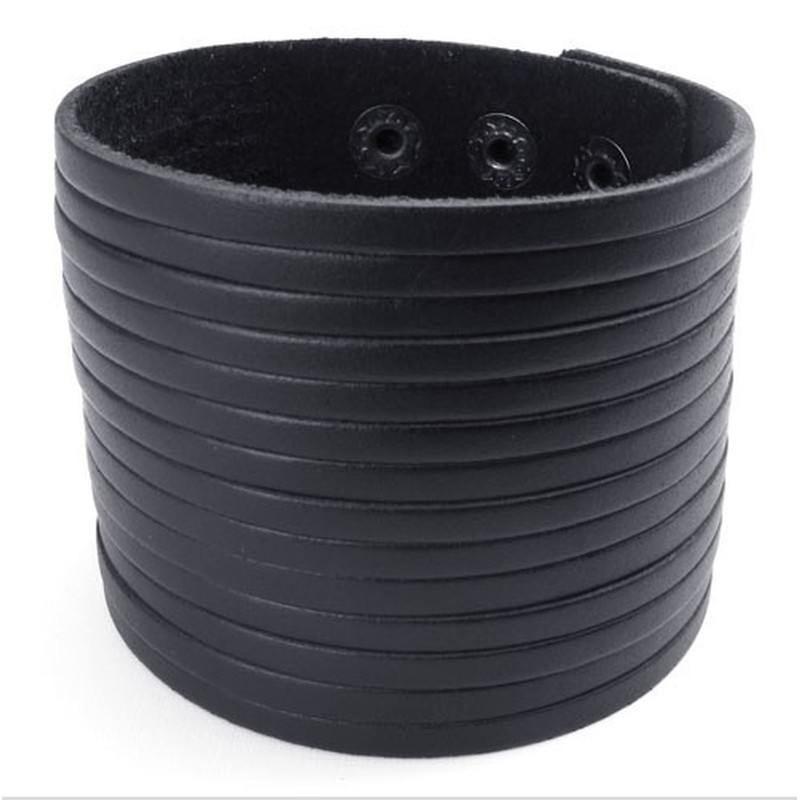 Deft Design Delicate Colors Excellent Quality Titanium Leather Bangle