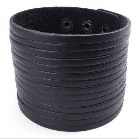 Deft Design Delicate Colors Excellent Quality Titanium Leather Bangle