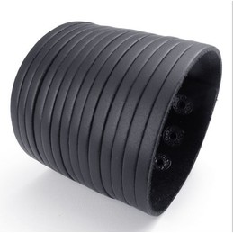 Deft Design Delicate Colors Excellent Quality Titanium Leather Bangle