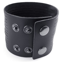Deft Design Delicate Colors Excellent Quality Titanium Leather Bangle