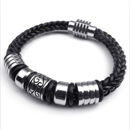 Skillful Manufacture Delicate Colors Reliable Quality Titanium Leather Bangle