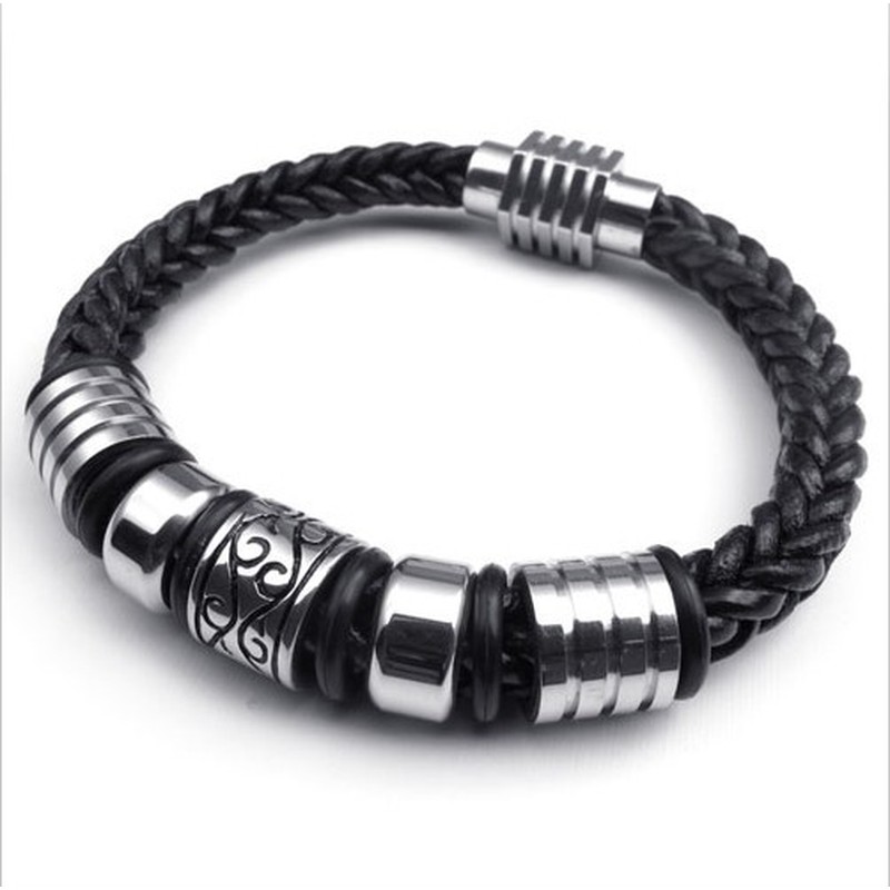 Skillful Manufacture Delicate Colors Reliable Quality Titanium Leather Bangle